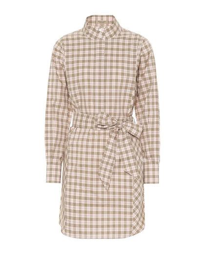 Burberry Iconic Check Cotton Shirt Dress in Sweet Pink