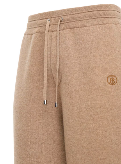 Burberry Elegant Camel Monogram Cashmere Sport Pants