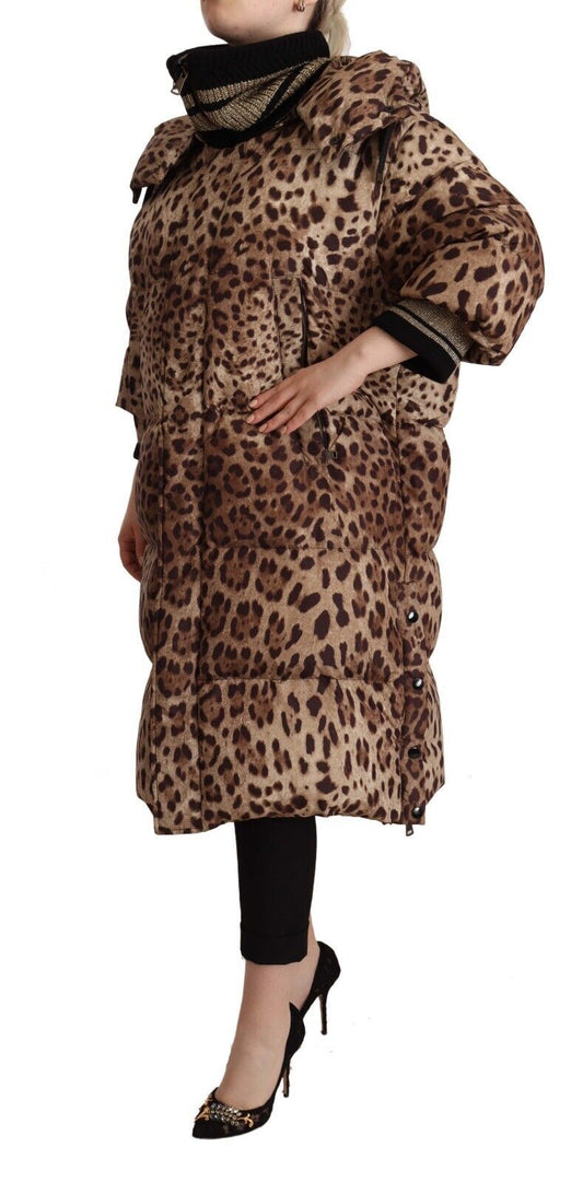 Dolce & Gabbana Elegant Leopard Print Long Jacket