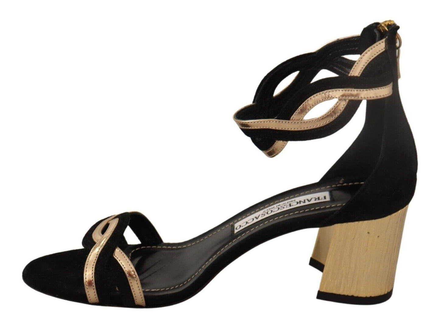 FRANCESCO SACCO Elegant Suede Leather Heeled Sandals