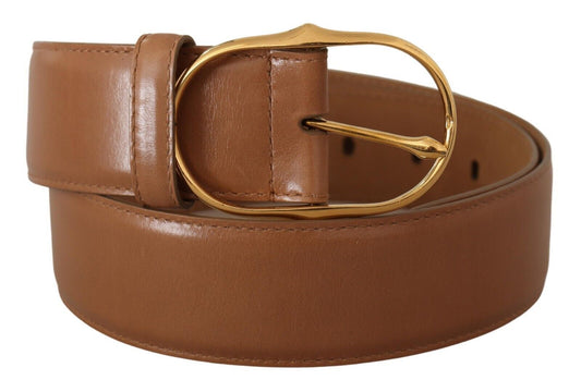 Dolce & Gabbana Elegant Gold Buckle Leather Belt