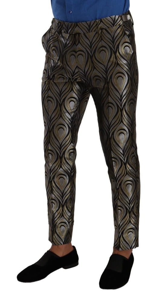 Dolce & Gabbana Elegant Slim Fit Metallic Dress Trousers