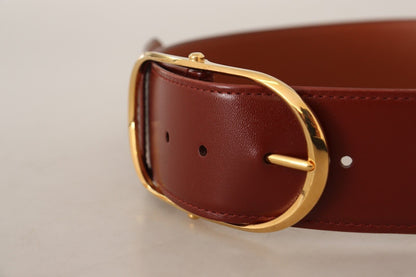 Dolce & Gabbana Elegant Gold Buckle Leather Belt