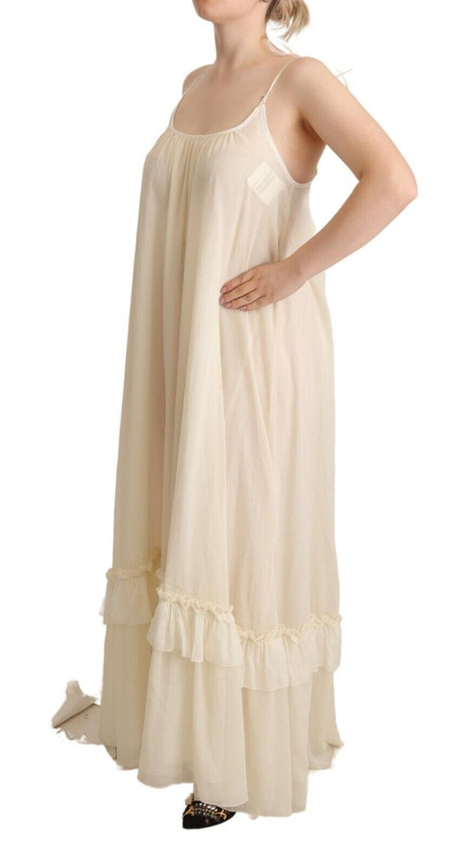 Elegant Off White A-Line Floor Length Dress