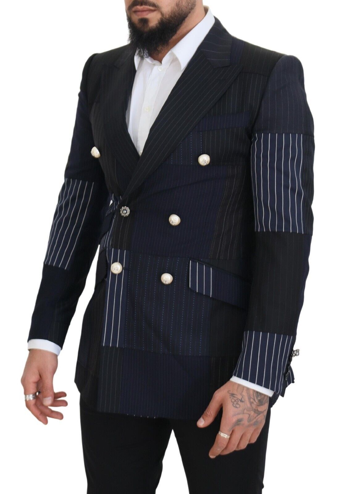 Dolce & Gabbana Elegant Navy Double Breasted Wool Blazer