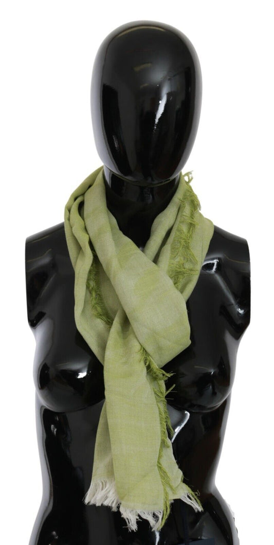 Roberto Cavalli Green Modal Shawl Fringes Women Scarf