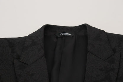 Dolce & Gabbana Elegant Black Martini Suit Jacket & Vest Ensemble