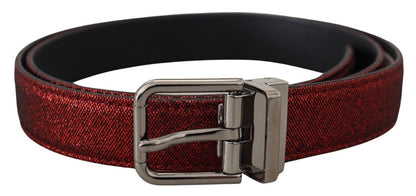 Dolce & Gabbana Elegant Red Leather Belt with Metal Buckle