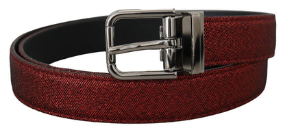 Dolce & Gabbana Elegant Red Leather Belt with Metal Buckle