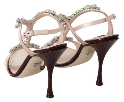 Dolce & Gabbana Pink Crystals Heels Keira Sandals