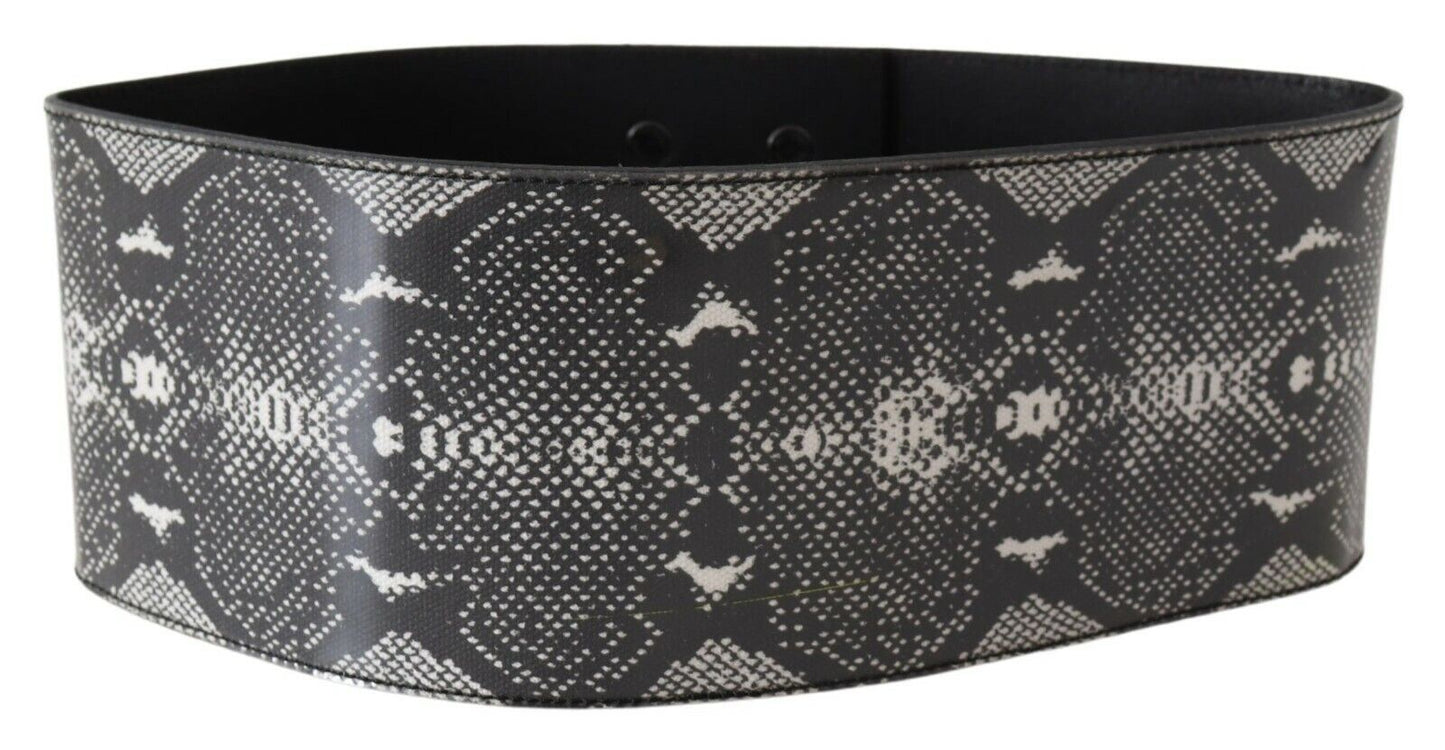 Ermanno Scervino Classic Snakeskin Motif Leather Belt