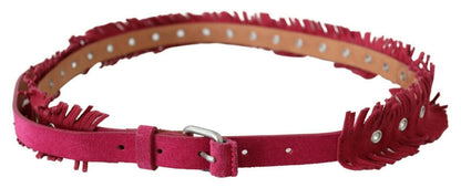 Ermanno Scervino Elegant Maroon Double Buckle Leather Belt