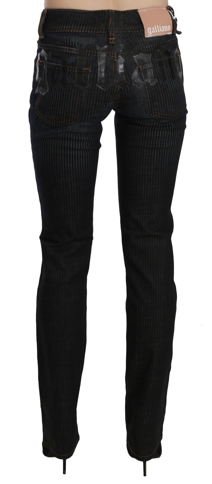 John Galliano Elegant Black Slim Fit Corduroy Jeans