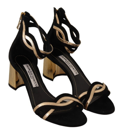 FRANCESCO SACCO Elegant Suede Leather Heeled Sandals