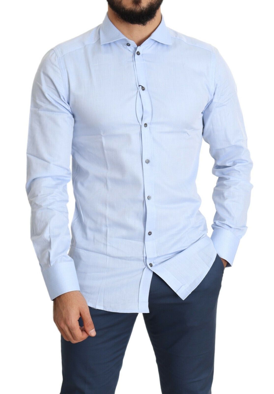 Dolce & Gabbana Elegant Light Blue Slim Fit Dress Shirt