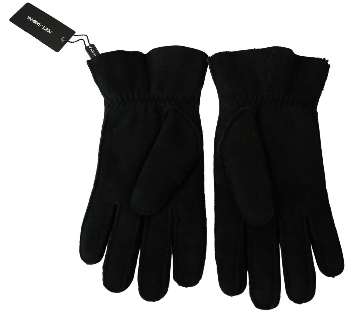 Dolce & Gabbana Elegant Black Leather Biker Gloves