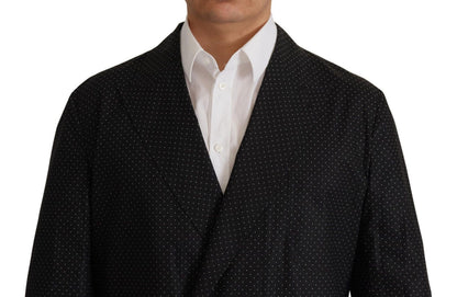 Dolce & Gabbana Black Polka Dotted Cotton Blazer Jacket