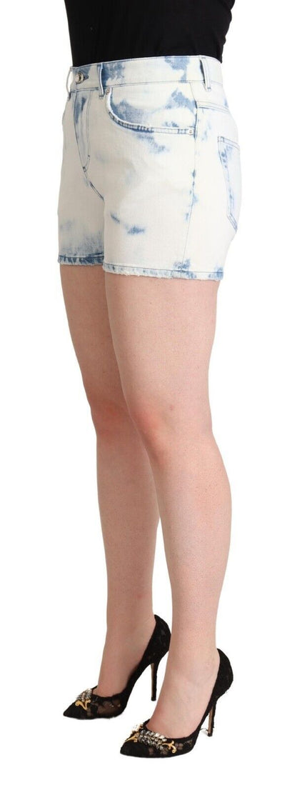 Dolce & Gabbana Chic White Denim Mid-Waisted Shorts