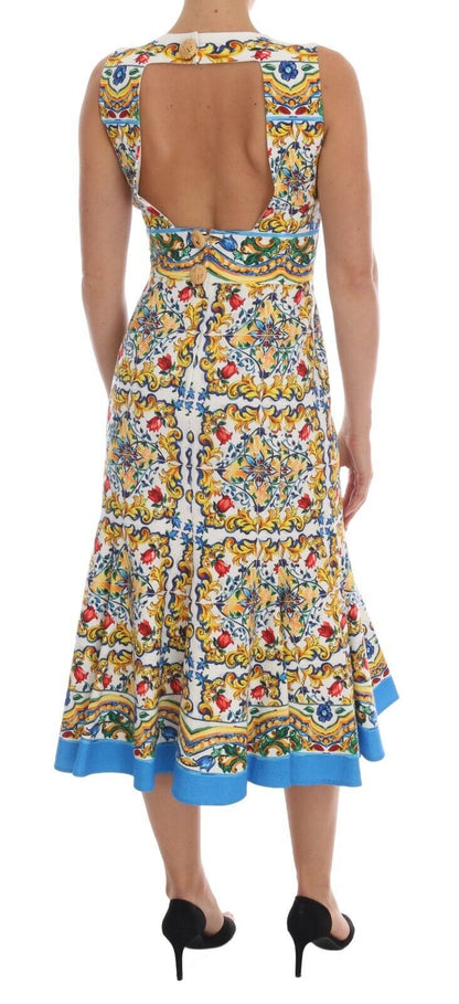 Dolce & Gabbana Majolica Print Midi Sheath Dress