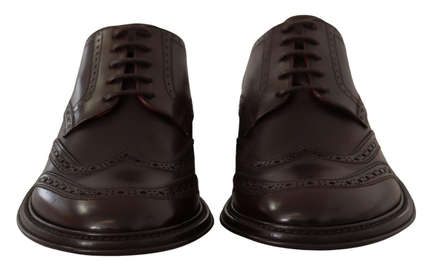 Dolce & Gabbana Brown Leather Oxford Wingtip Formal Derby