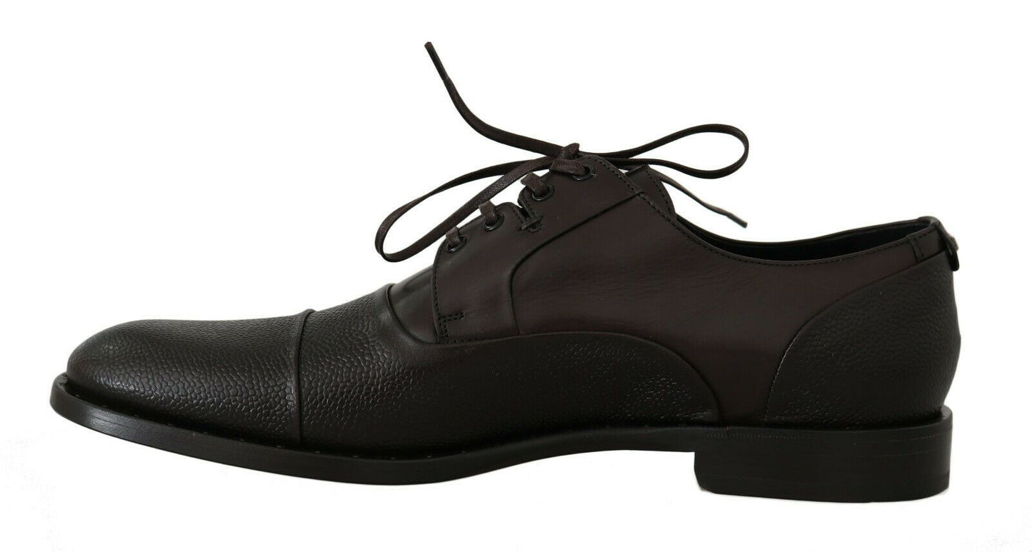 Dolce & Gabbana Brown Leather Laceups Dress Mens Shoes