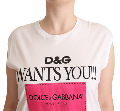 Dolce & Gabbana Chic White Cotton Crew Neck Tee