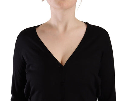 Dolce & Gabbana Elegant Black V-Neck Wool Pullover