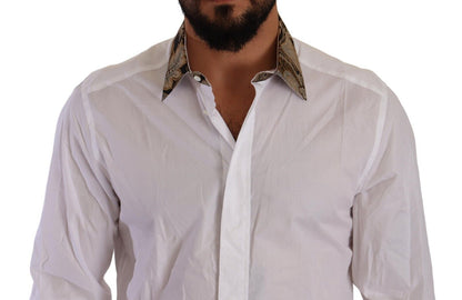 Dolce & Gabbana Elegant Gold Cotton Dress Shirt