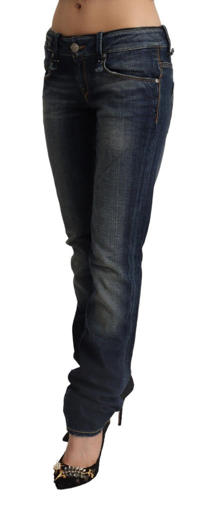 Acht Chic Dark Blue Low Waist Skinny Jeans