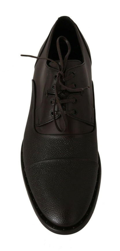 Dolce & Gabbana Brown Leather Laceups Dress Mens Shoes