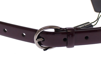 Dolce & Gabbana Purple Leather Logo Cintura Belt