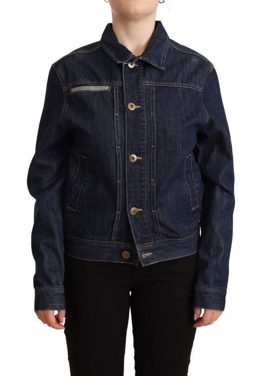 Master Coat Dark Blue Button Down Long Sleeves Denim Jacket