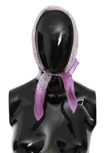 John Galliano Pink Bandana Head Wrap Foulard Square Scarf