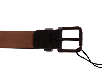 Dolce & Gabbana Brown Leather Logo Belt Cintura Belt