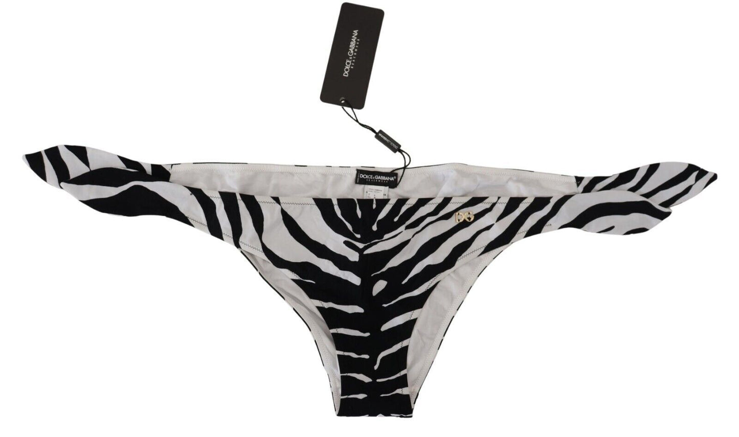 Dolce & Gabbana Zebra Print Bikini Bottom Elegance