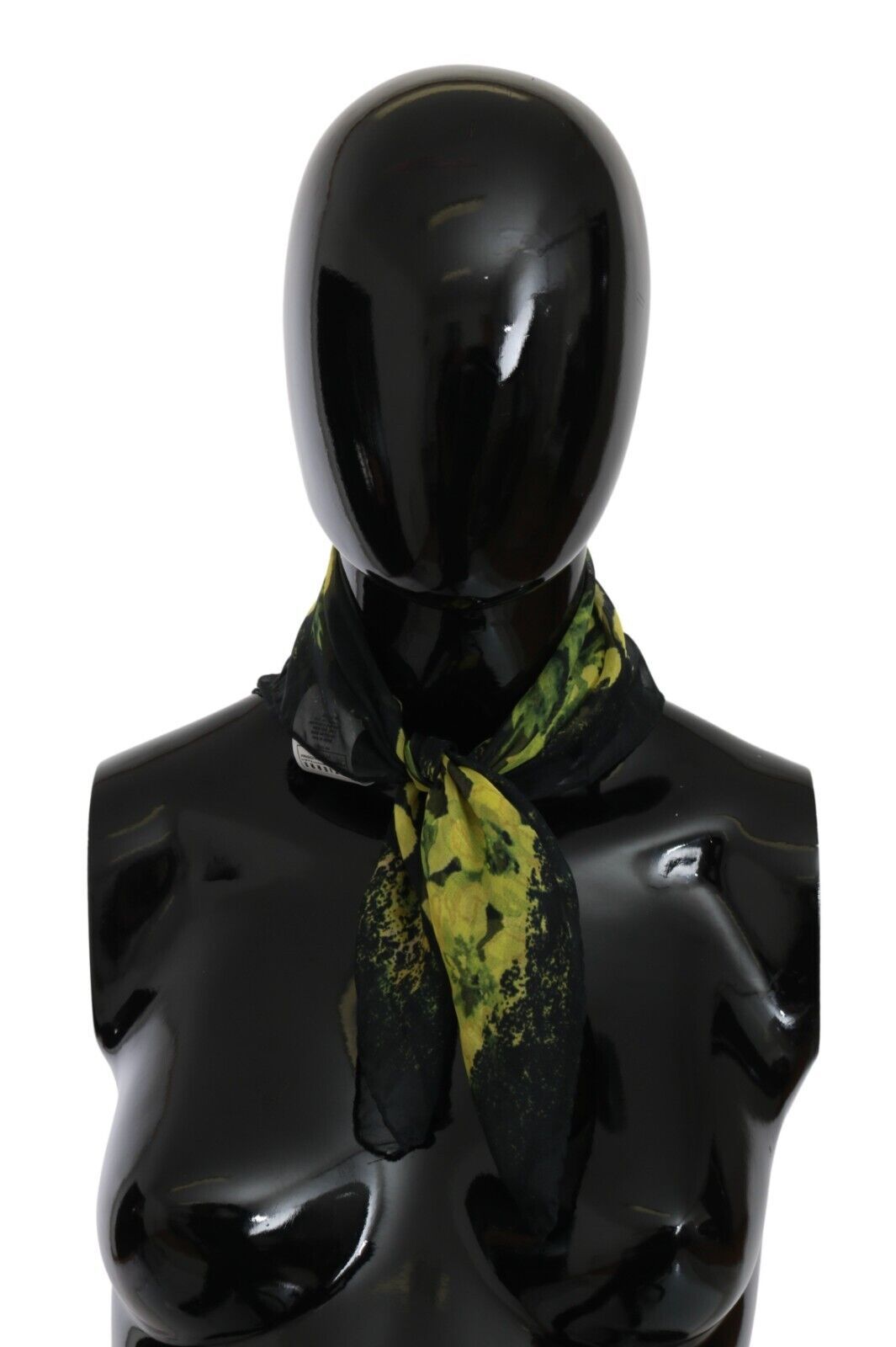 GF Ferre Black Yellow Floral Wrap Shawl Foulard Scarf