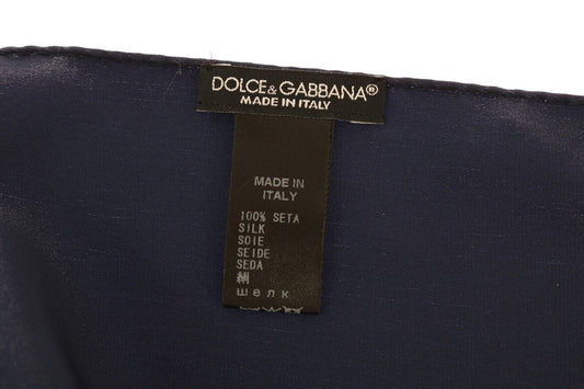 Dolce & Gabbana Blue 100% Silk Square Men Handkerchief Scarf