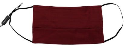 Dolce & Gabbana Elegant Maroon Silk Pleated Face Mask