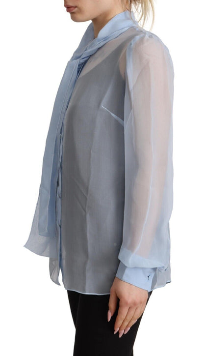 Dolce & Gabbana Elegant Silk Ascot Collar Blouse