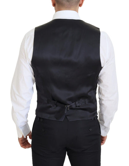 Dolce & Gabbana Elegant Black Martini Suit Jacket & Vest Ensemble