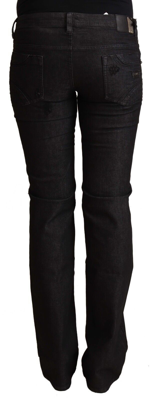 Costume National Black Cotton Low Waist Skinny Jeans