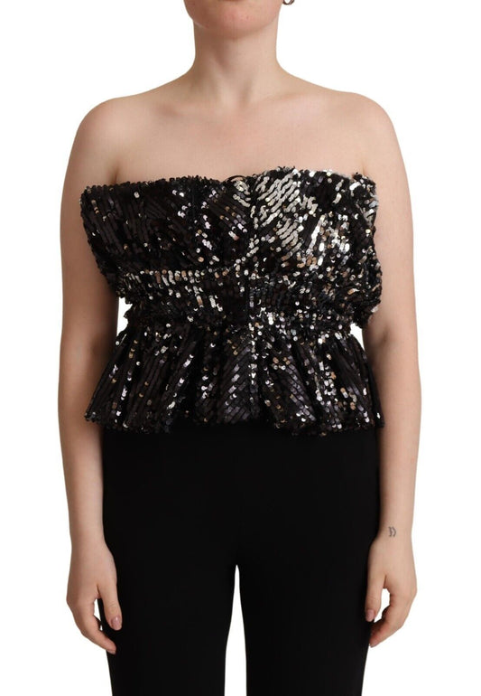 Aniye By Elegant Strapless Sequined Top