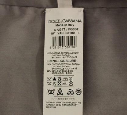 Dolce & Gabbana Gray Cotton Slim Fit Button Front Dress Vest