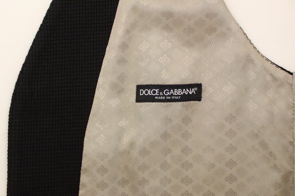 Dolce & Gabbana Black Cotton Dress Vest Blazer Jacket