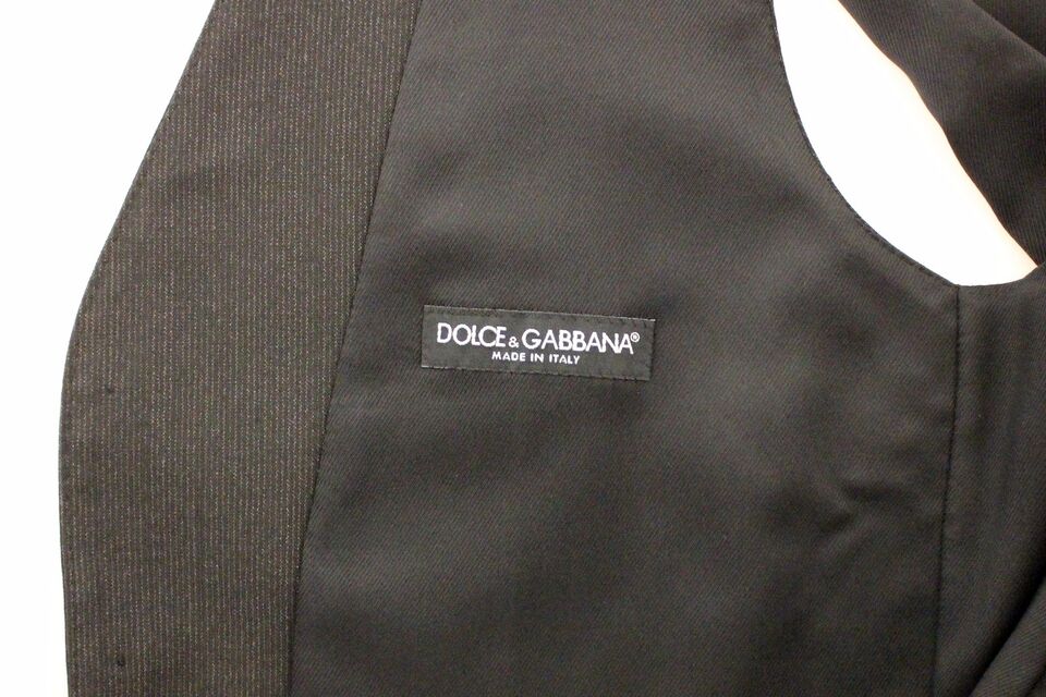 Dolce & Gabbana Gray Wool Stretch Dress Vest Jacket Blazer