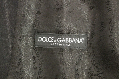 Dolce & Gabbana Black Striped Wool Logo Vest Gilet Weste