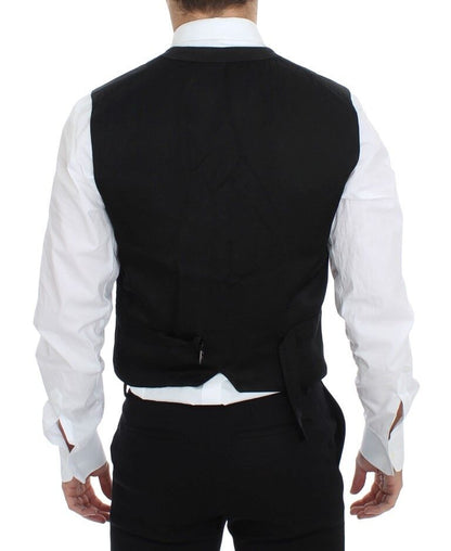 Dolce & Gabbana Black Cotton Blend Dress Vest Gilet