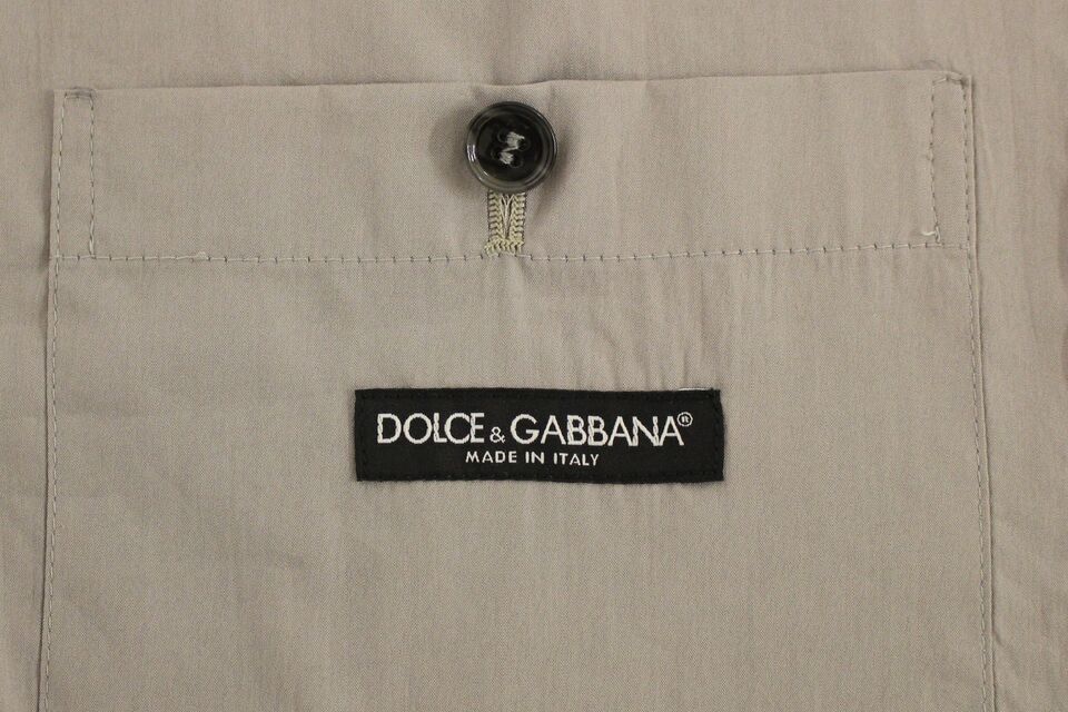 Dolce & Gabbana Gray Cotton Slim Fit Button Front Dress Vest