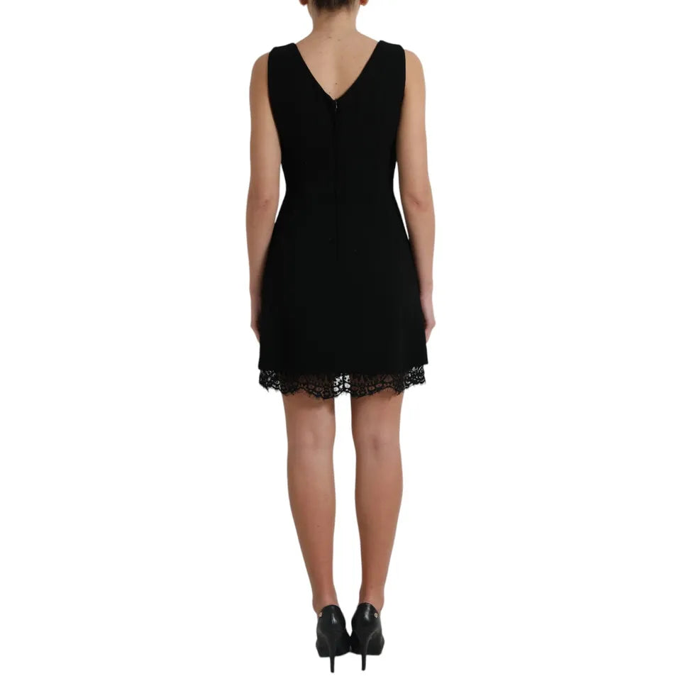 Dolce & Gabbana Black Lace Sheath A-line Mini SARTORIA Dress