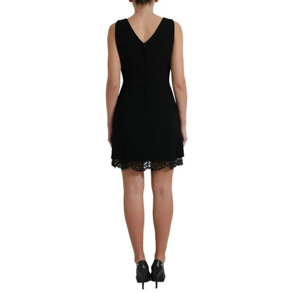 Dolce & Gabbana Black Lace Sheath A-line Mini SARTORIA Dress